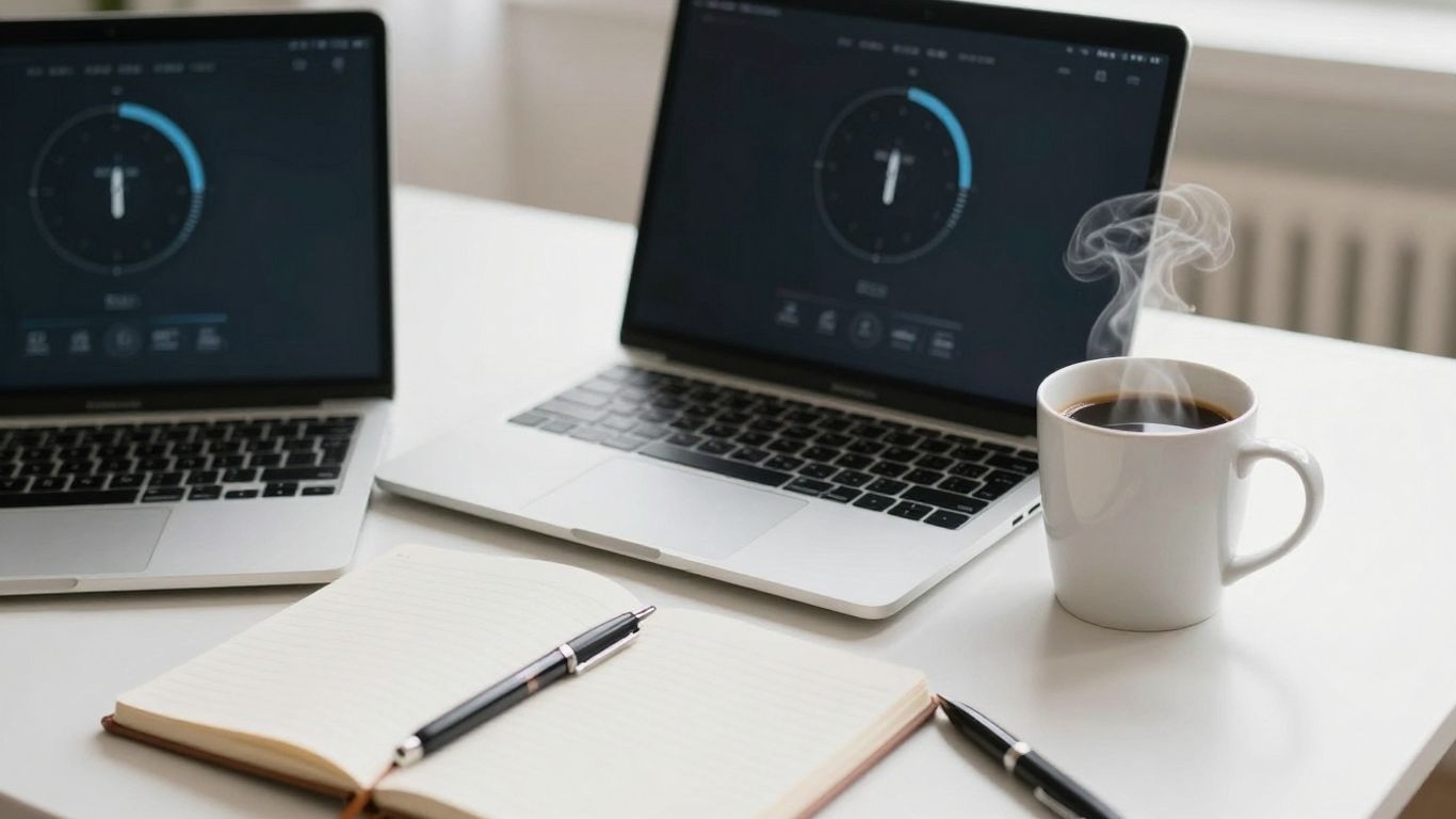 Pomodoro timer on a laptop screen.