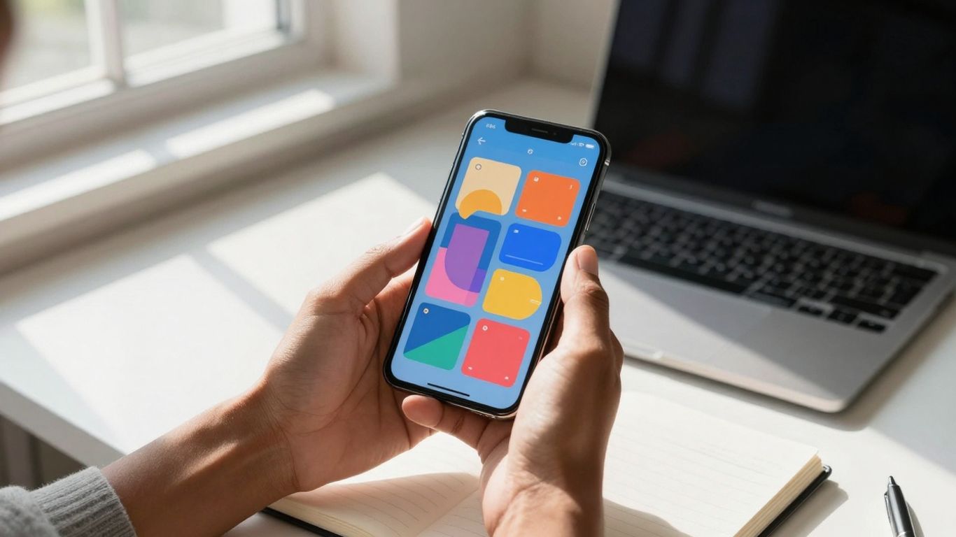 Person using a productivity app on a smartphone.