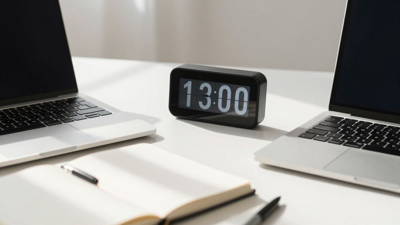 Customizable focus timer on a desk.