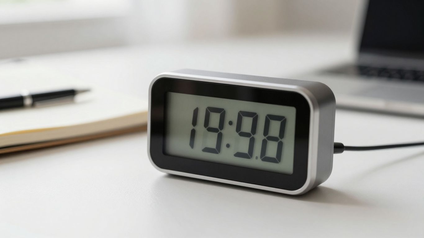 Digital study timer on a desk