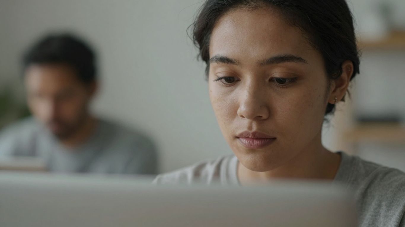 Person focusing intently on a task with ADHD.