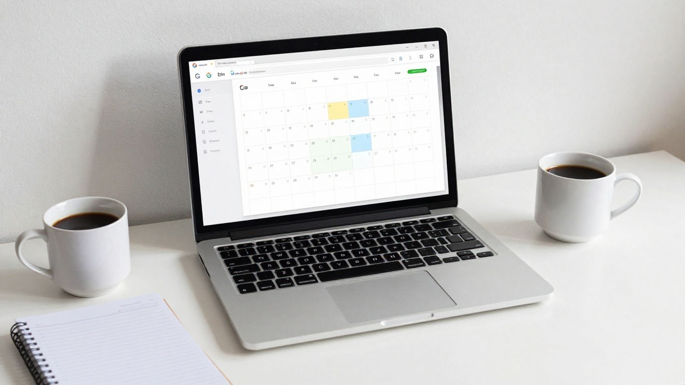 Google Calendar time blocking productivity desk setup