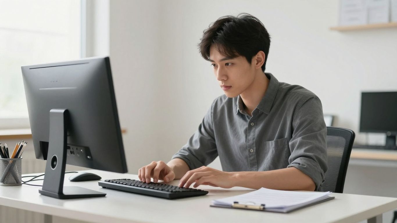 Person working with a Pomodoro timer for productivity.