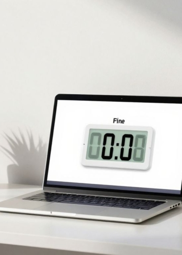 Customizable Pomodoro timer on a minimalist desk.