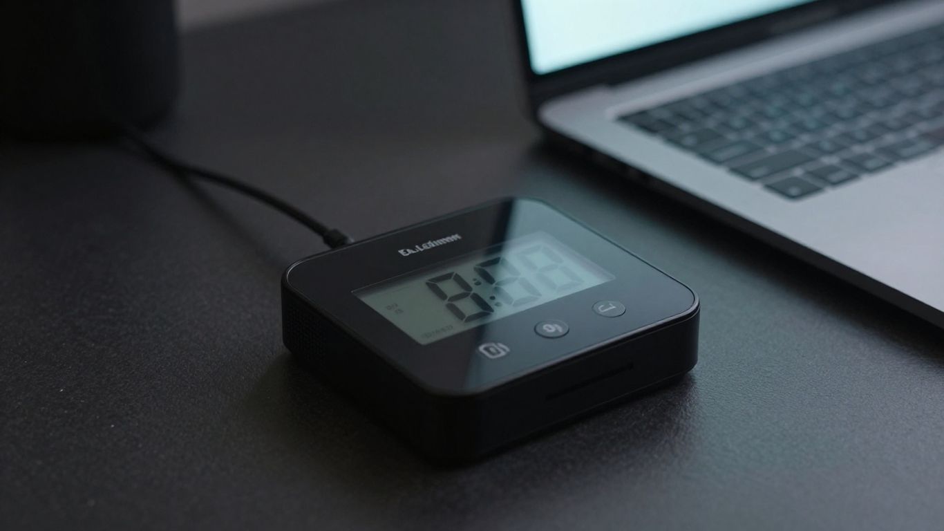 Coding focus timer on a desk