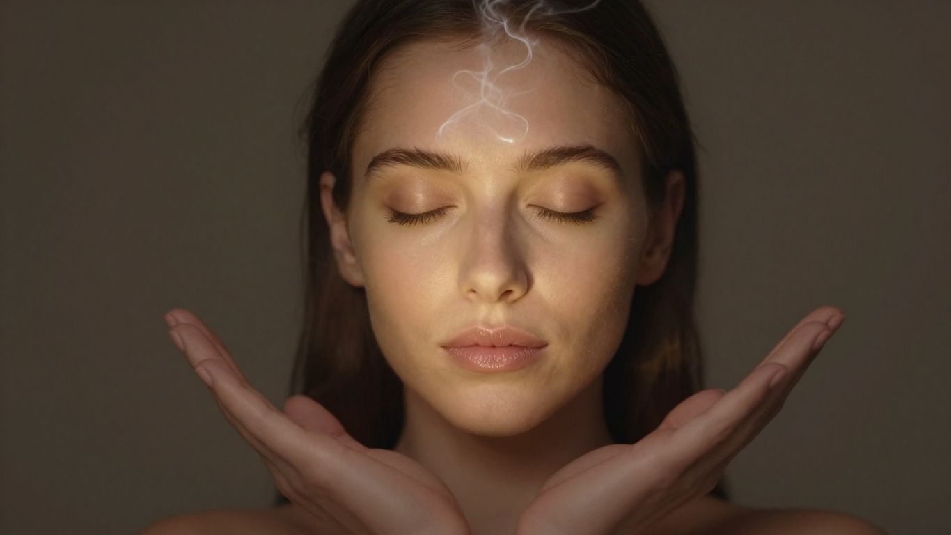 Person meditating, building concentration and mental focus.